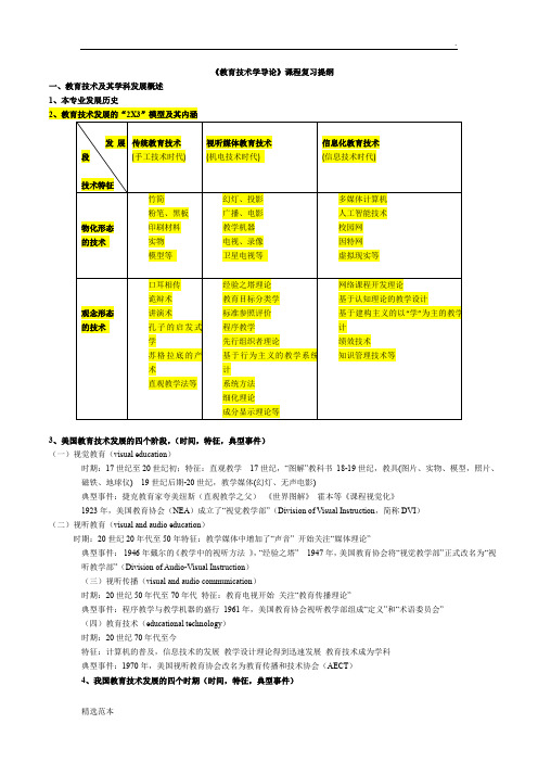 教育技术学导论复习提纲