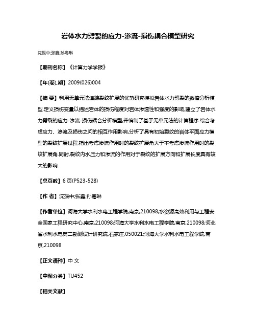 岩体水力劈裂的应力-渗流-损伤耦合模型研究