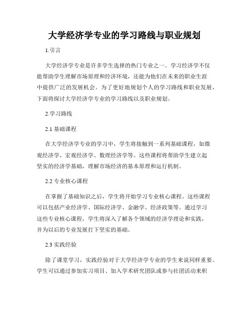 大学经济学专业的学习路线与职业规划