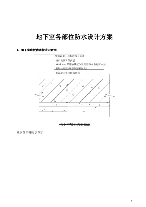 地下室各部位防水设计方案