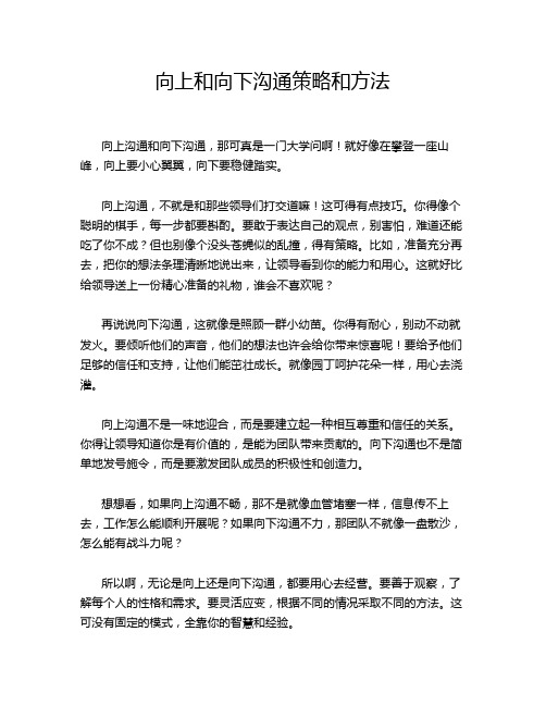 向上和向下沟通策略和方法