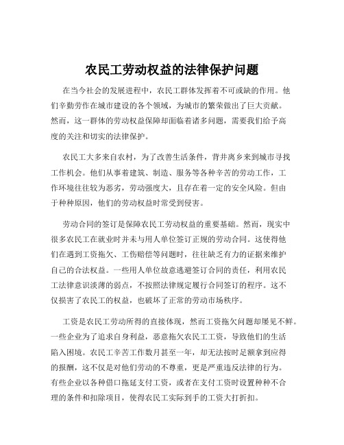 农民工劳动权益的法律保护问题