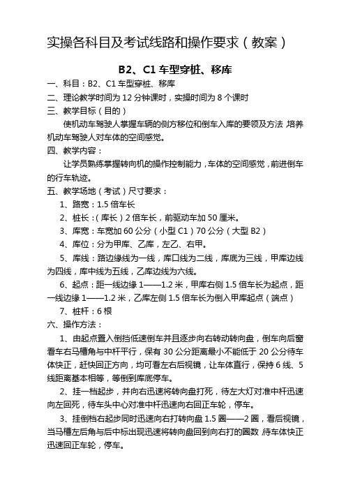 实操各科目及考试线路和操作要求