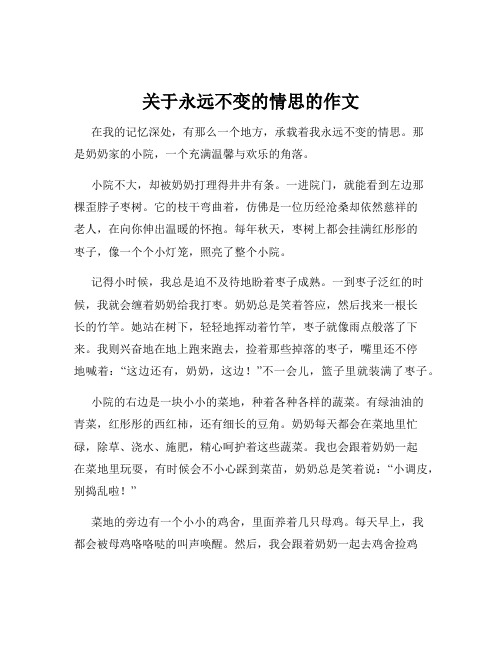 关于永远不变的情思的作文