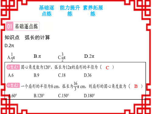 湘教版九下数学习题课件 第2章 圆 弧长与扇形面积 第1课时 弧 长