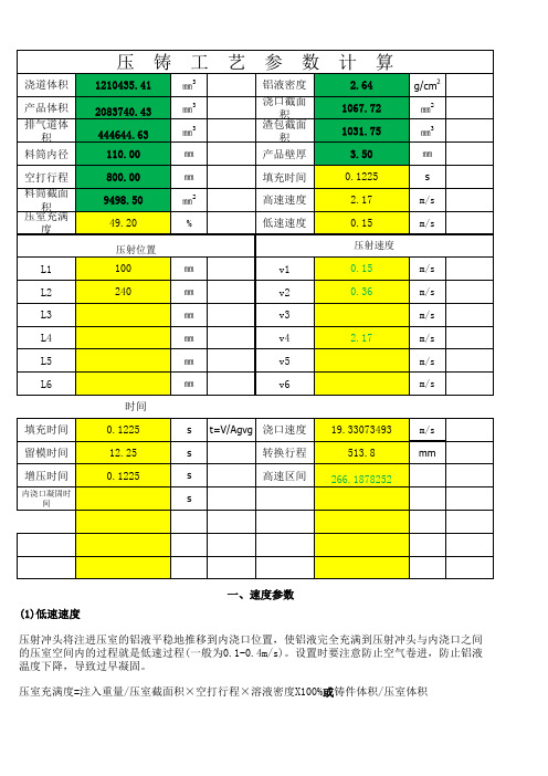 压铸工艺参数分析(一)