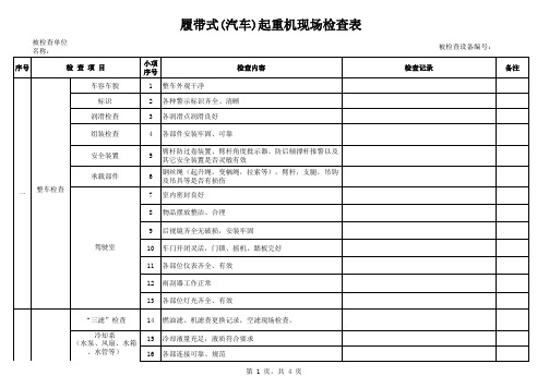 履带式(汽车)起重机现场检查表