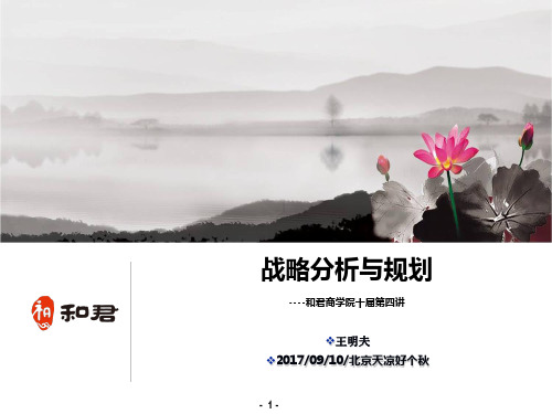 王明夫：战略分析与规划