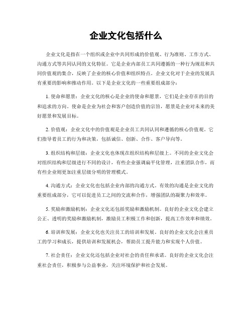 企业文化包括什么