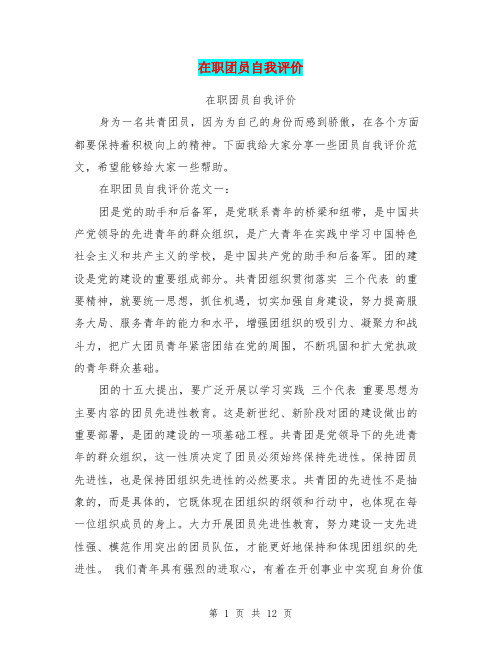 在职团员自我评价