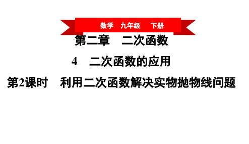 第二章 二次函数习题PPT：第2课时 利用二次函数解决实物抛物线问题