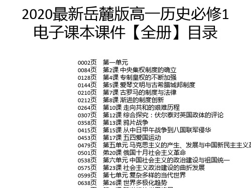 2020最新岳麓版高一历史必修1电子课本课件【全册】