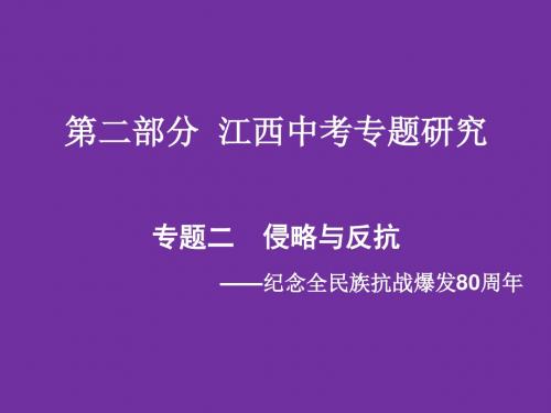 江西中考历史复习专题二：侵略与反抗PPT优秀课件 人教版