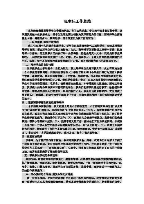 班主任工作总结Word 文档