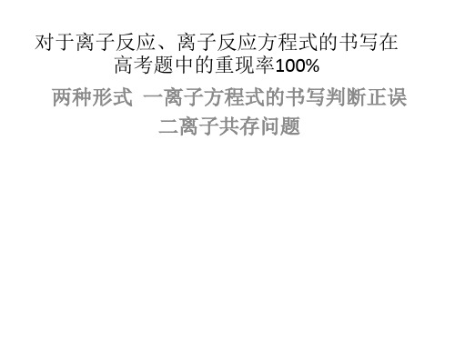 高考化学热点离子反应