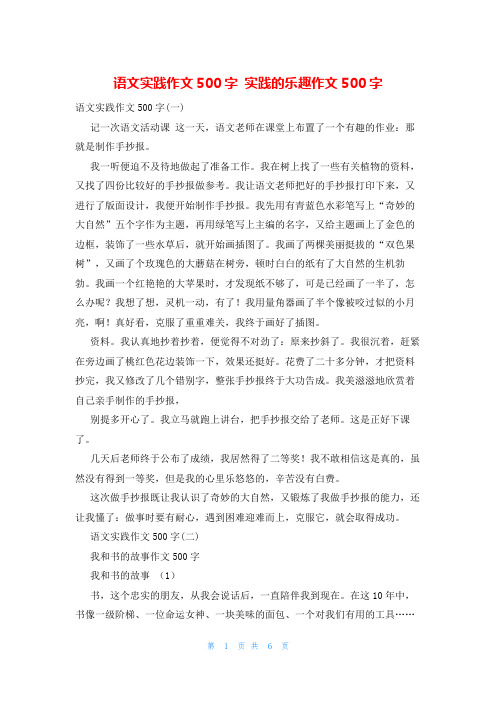 语文实践作文500字 实践的乐趣作文500字