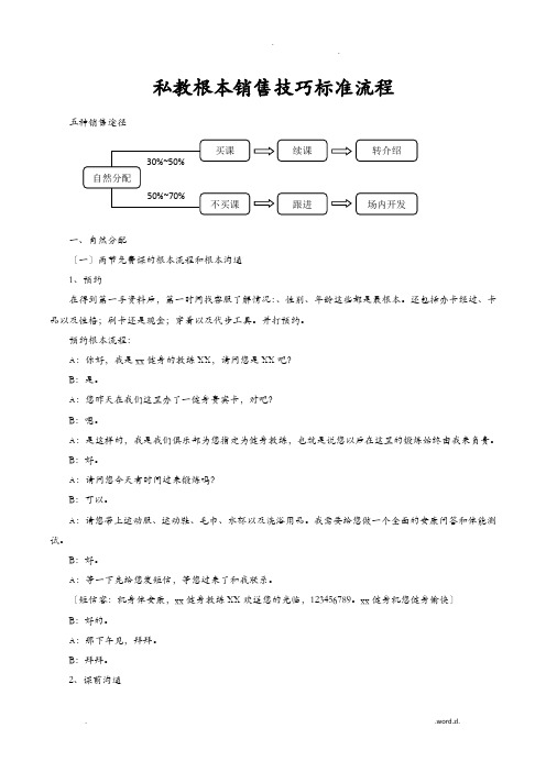 私教基本销售技巧标准流程