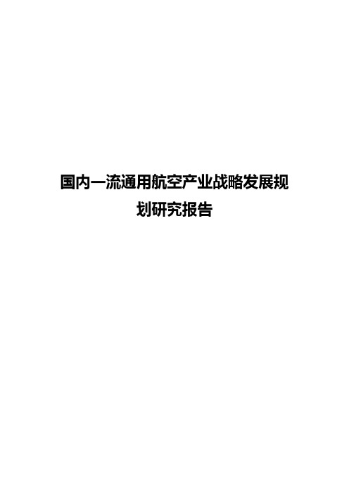 国内一流通用航空产业战略发展规划项目研究报告