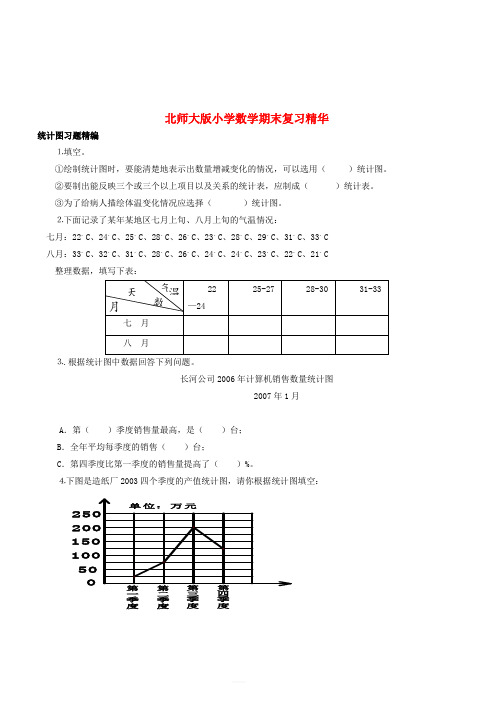 六年级数学下册 期末复习 统计图习题北师大版