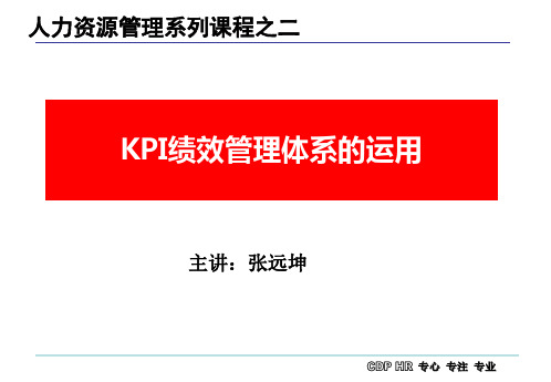 KPI绩效管理体系的运用(ppt 113页)