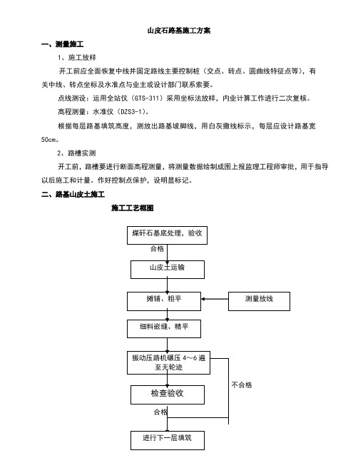 山皮石路基施工方案