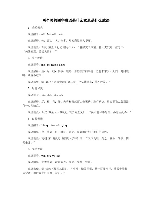 两个美的四字成语是什么意思是什么成语