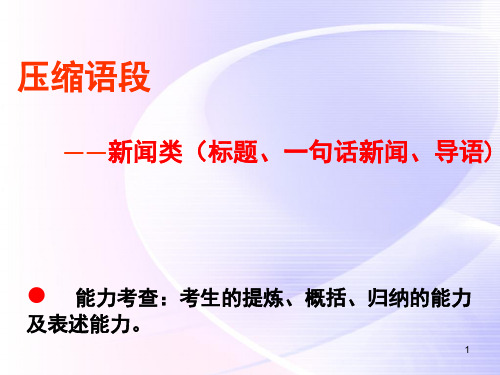 中考复习新闻标题、导语、一句话新闻简洁条例