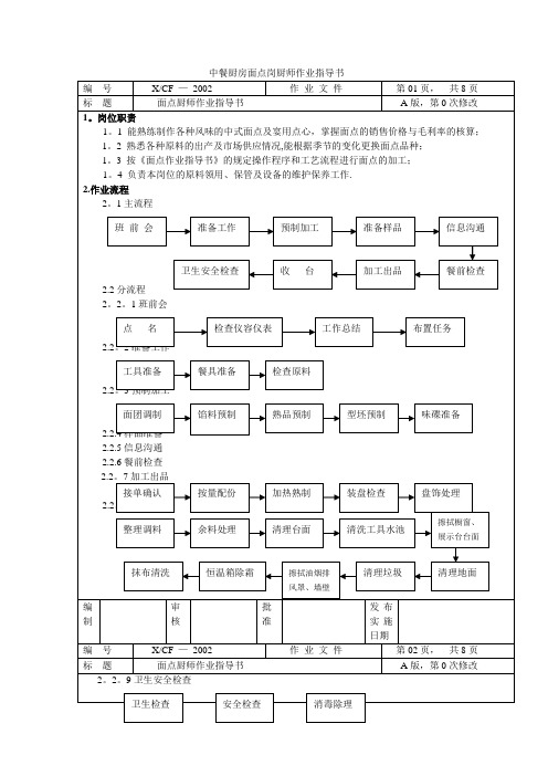 中餐厨房面点岗厨师作业指导书