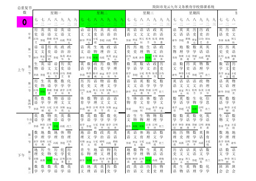 简阳市龙云九义校排课系统(初中课程)