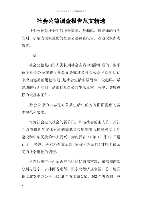 社会公德调查报告范文精选