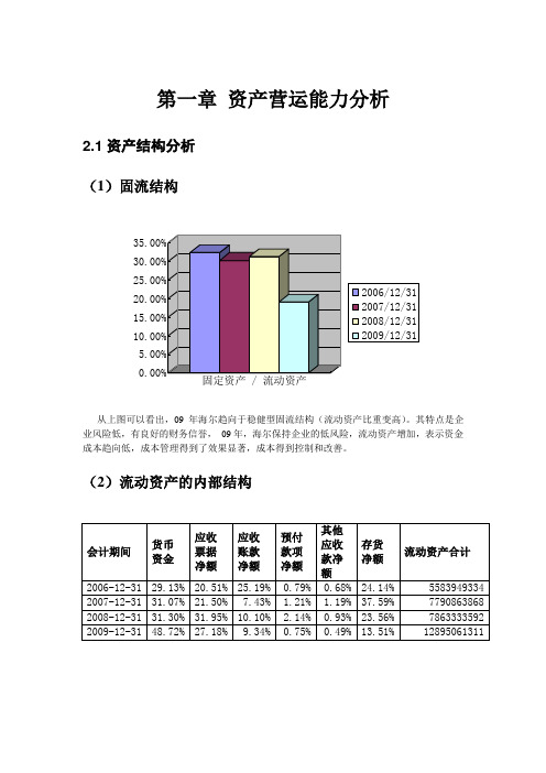 海尔财务报表分析的案例