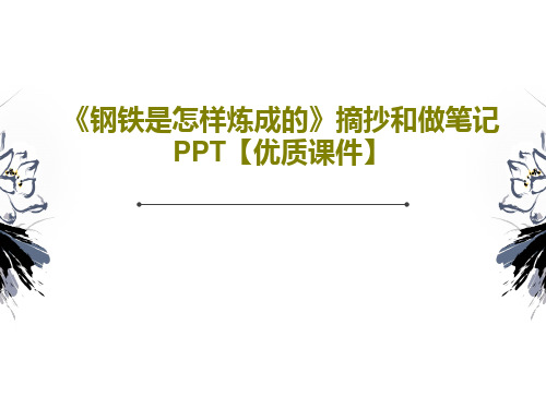 《钢铁是怎样炼成的》摘抄和做笔记PPT【优质课件】47页PPT