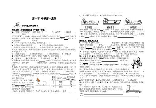 人教版初中物理八年级下册资源第一节力练习题