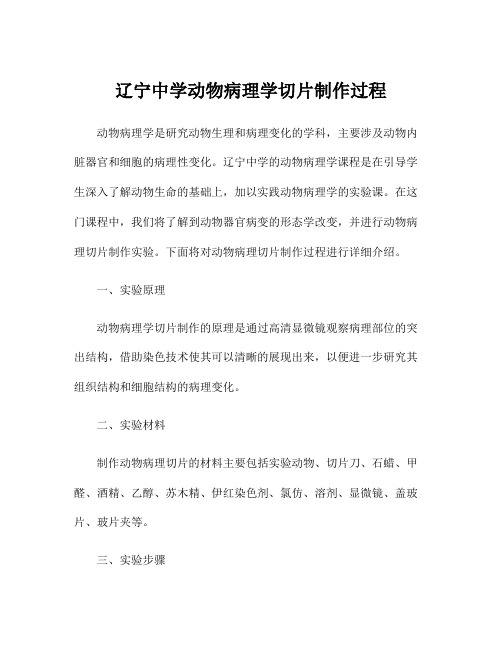 辽宁中学动物病理学切片制作过程