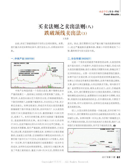 跌破颈线卖出法（3）