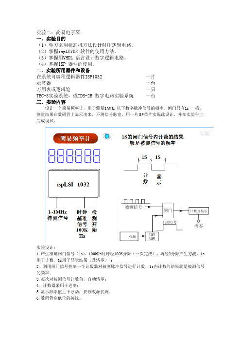 课程设计实验报告(简易频率计)