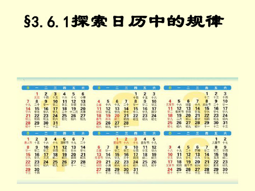 初一数学说课稿(日历中的规律)