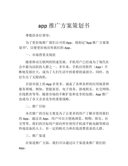 app推广方案策划书