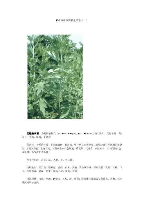 100种中草药彩色图谱全解