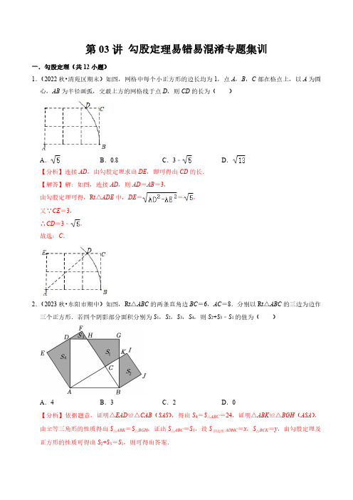 第03讲 勾股定理易错易混淆专题集训(解析版)