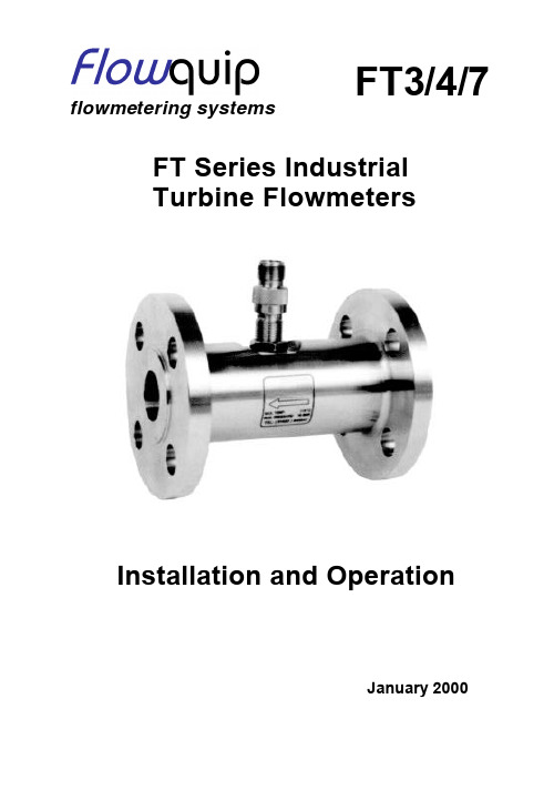 FT系列工业涡轮流量计FT3 4 7安装和操作手册说明书