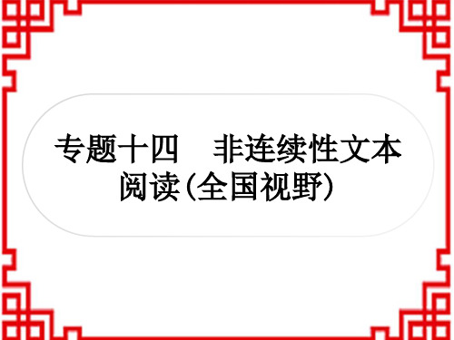 中考语文 现代文阅读 非连续性文本阅读