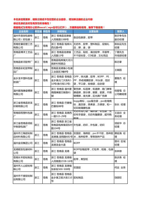 2020新版浙江省苍南胶带工商企业公司名录名单黄页联系方式大全37家