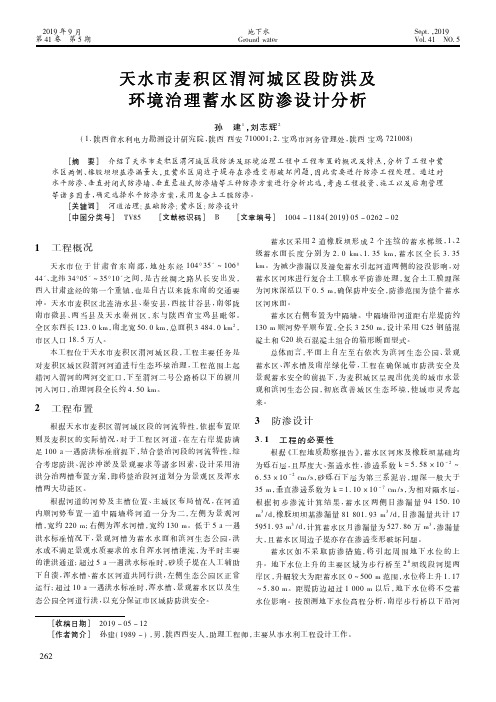 天水市麦积区渭河城区段防洪及环境治理蓄水区防渗设计分析