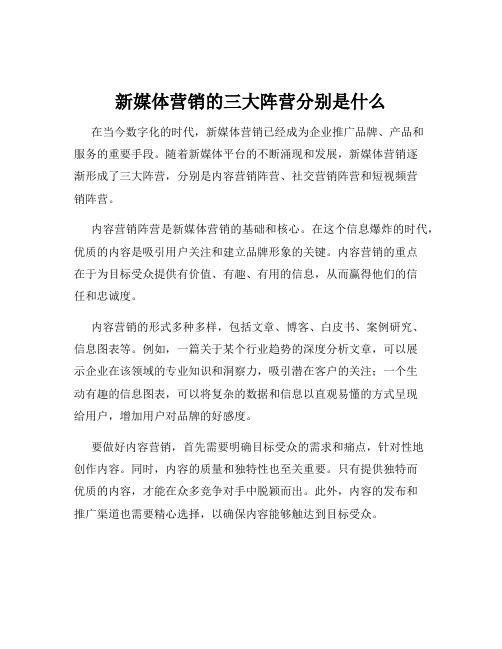 新媒体营销的三大阵营分别是什么