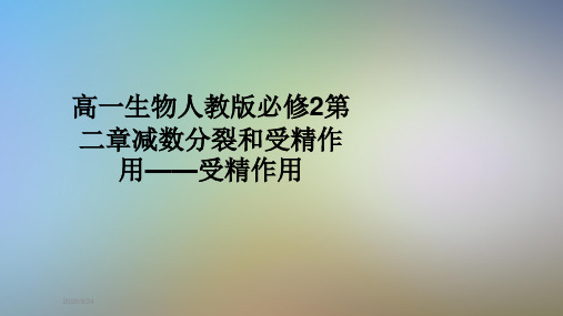 高一生物人教版必修2第二章减数分裂和受精作用——受精作用