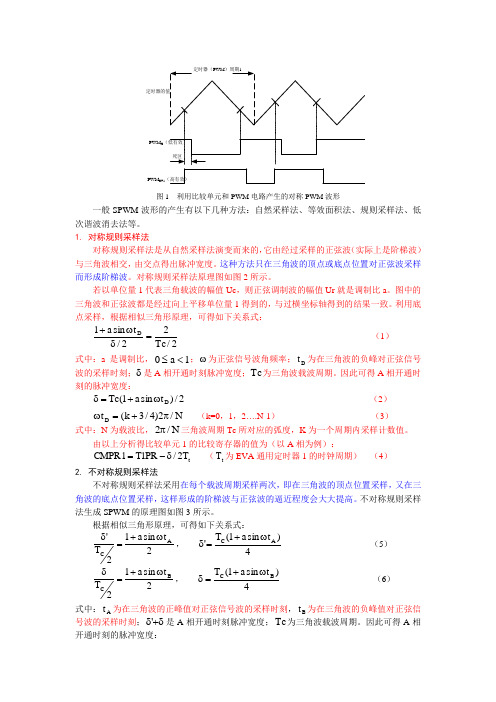 图1 利用比较单元和PWM电路产生的对称PWM波形