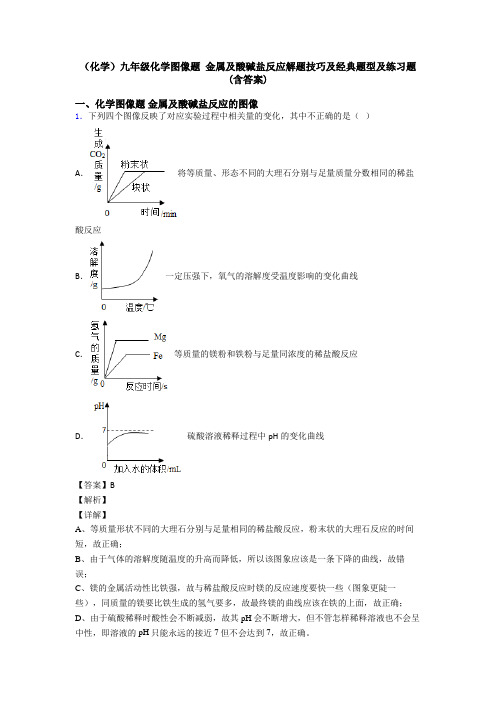 (化学)九年级化学图像题 金属及酸碱盐反应解题技巧及经典题型及练习题(含答案)