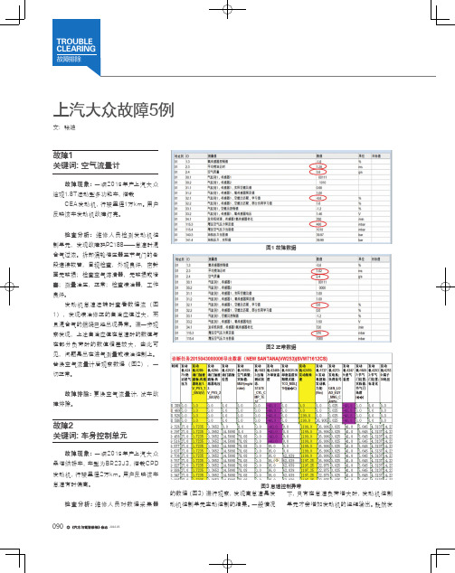 上汽大众故障5例