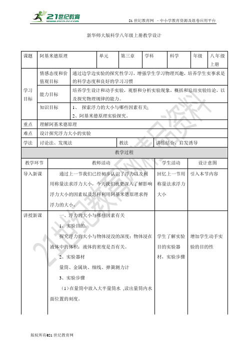 阿基米德原理 (教案练习）